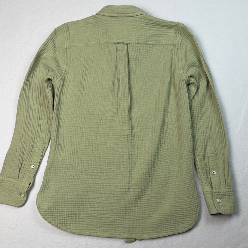 J.Crew Button Up Shirt Women’s 00 | 100% Cotton | Green - Picture 7 of 13